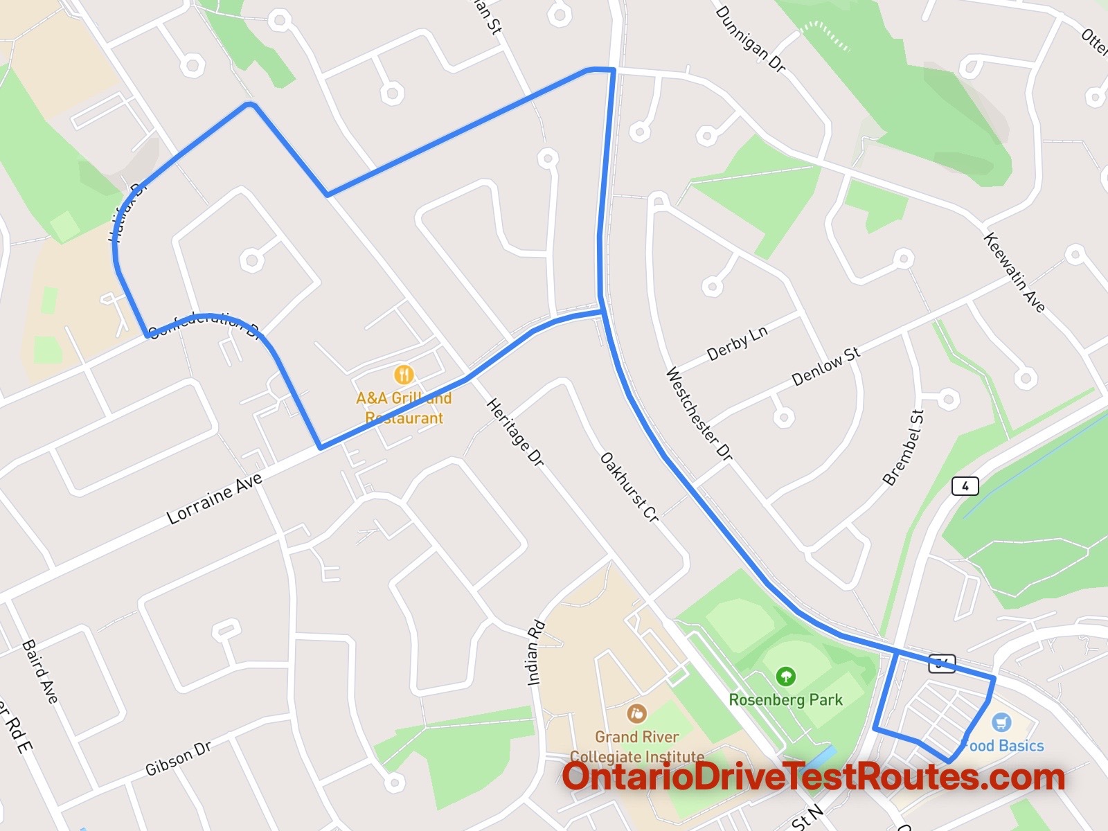 Kitchener DriveTest drive test route map